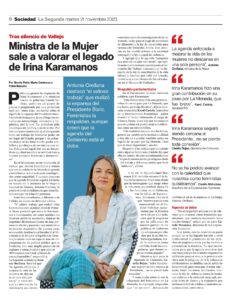 Lee más sobre el artículo Ministra de la Mujer sale a valorar el legado de Irina Karamanos